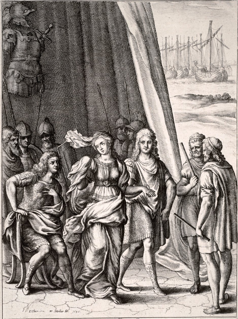 Briseis i Achilles autorstwa Wenceslaus Hollar
