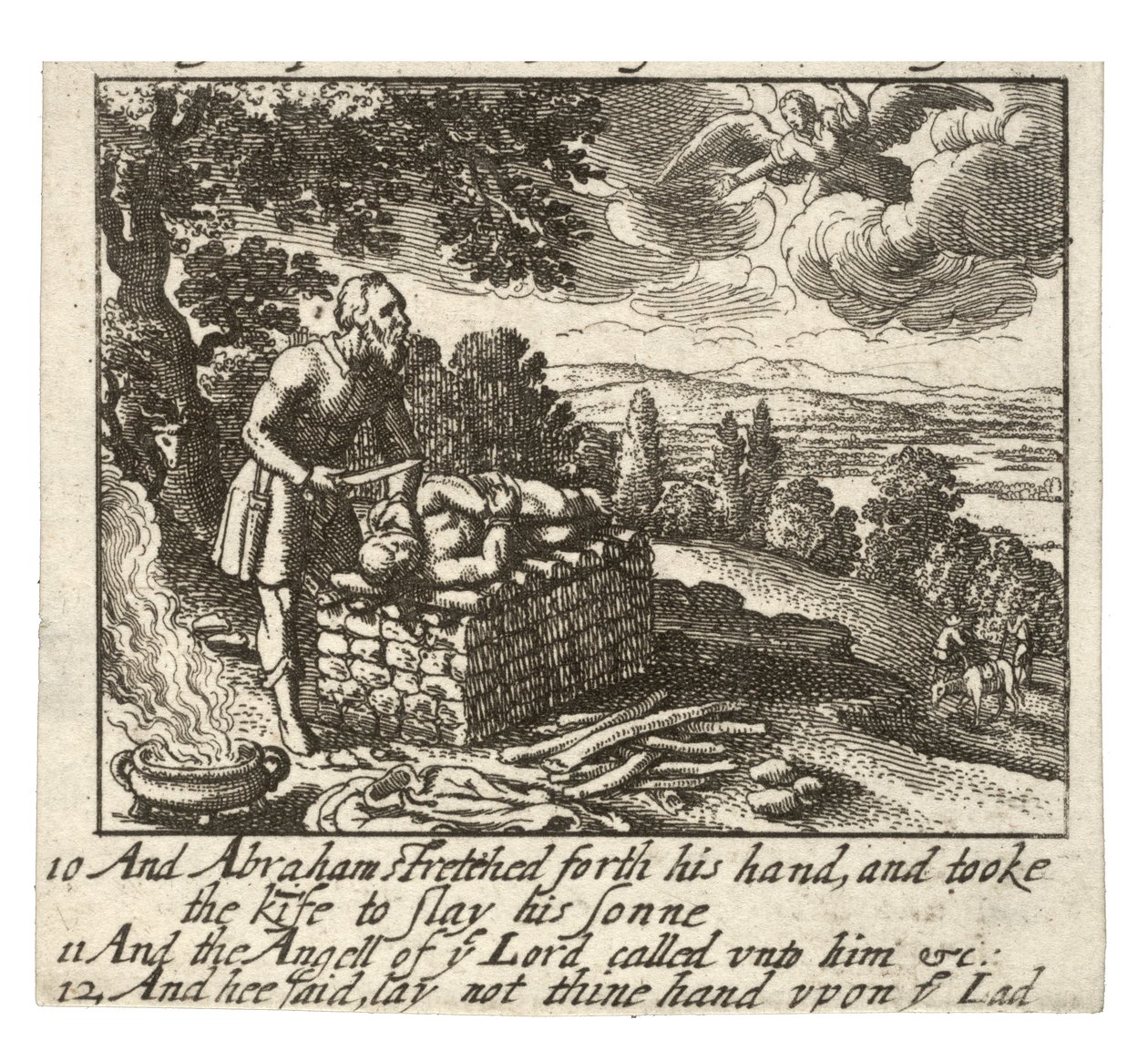 Hagar i ofiara z Izaaka. Stan 2 autorstwa Wenceslaus Hollar