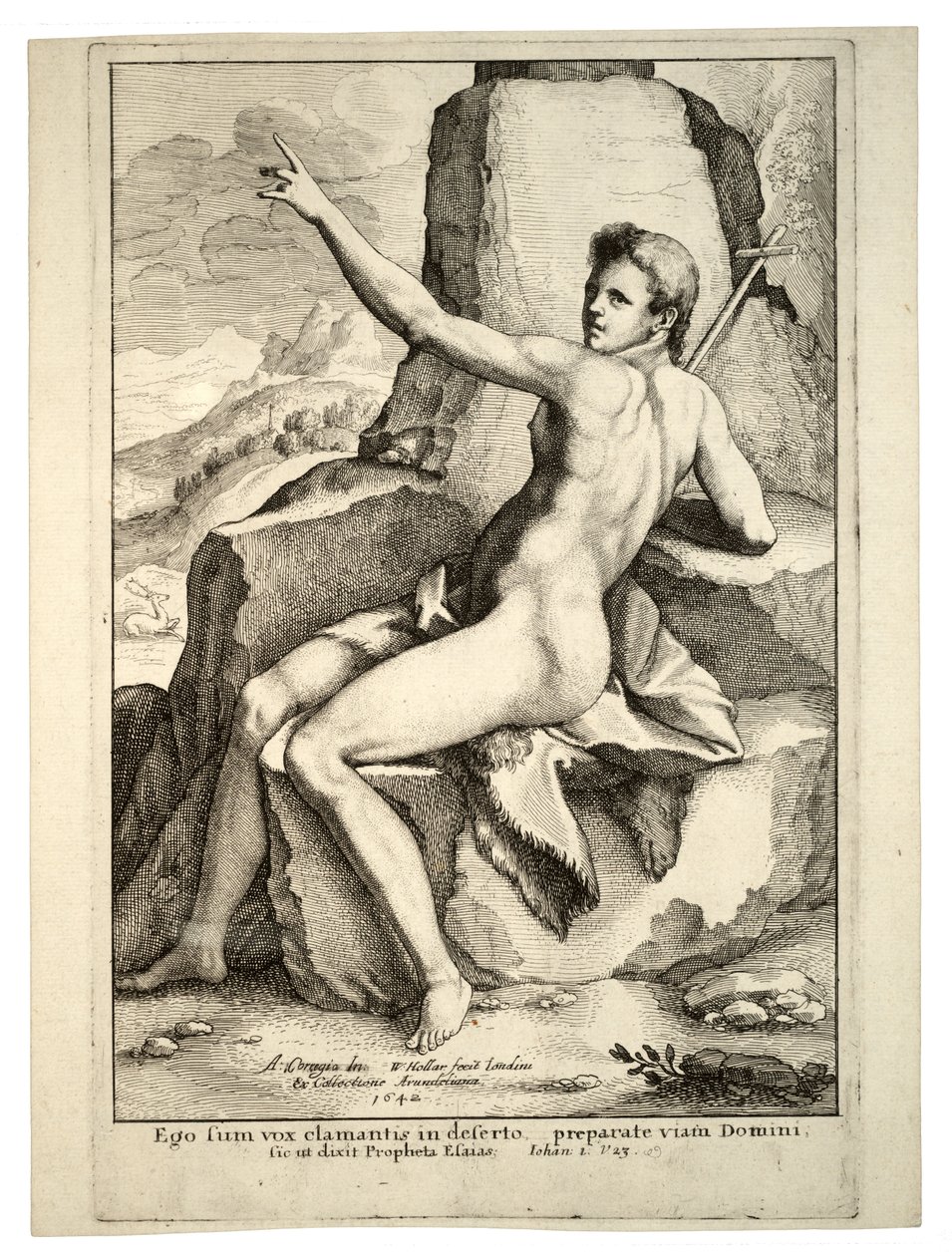 Jan Chrzciciel. Stan 2 autorstwa Wenceslaus Hollar