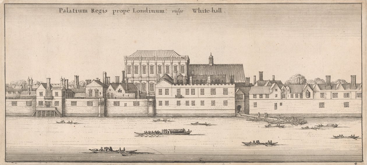 Pałac Królewski w pobliżu Londynu, Whitehall autorstwa Wenceslaus Hollar