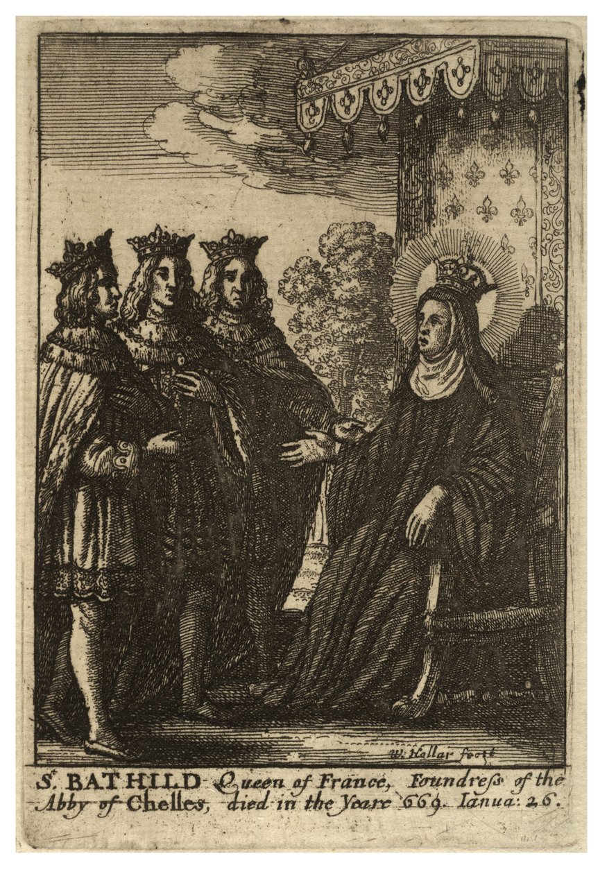 St Bathilde autorstwa Wenceslaus Hollar