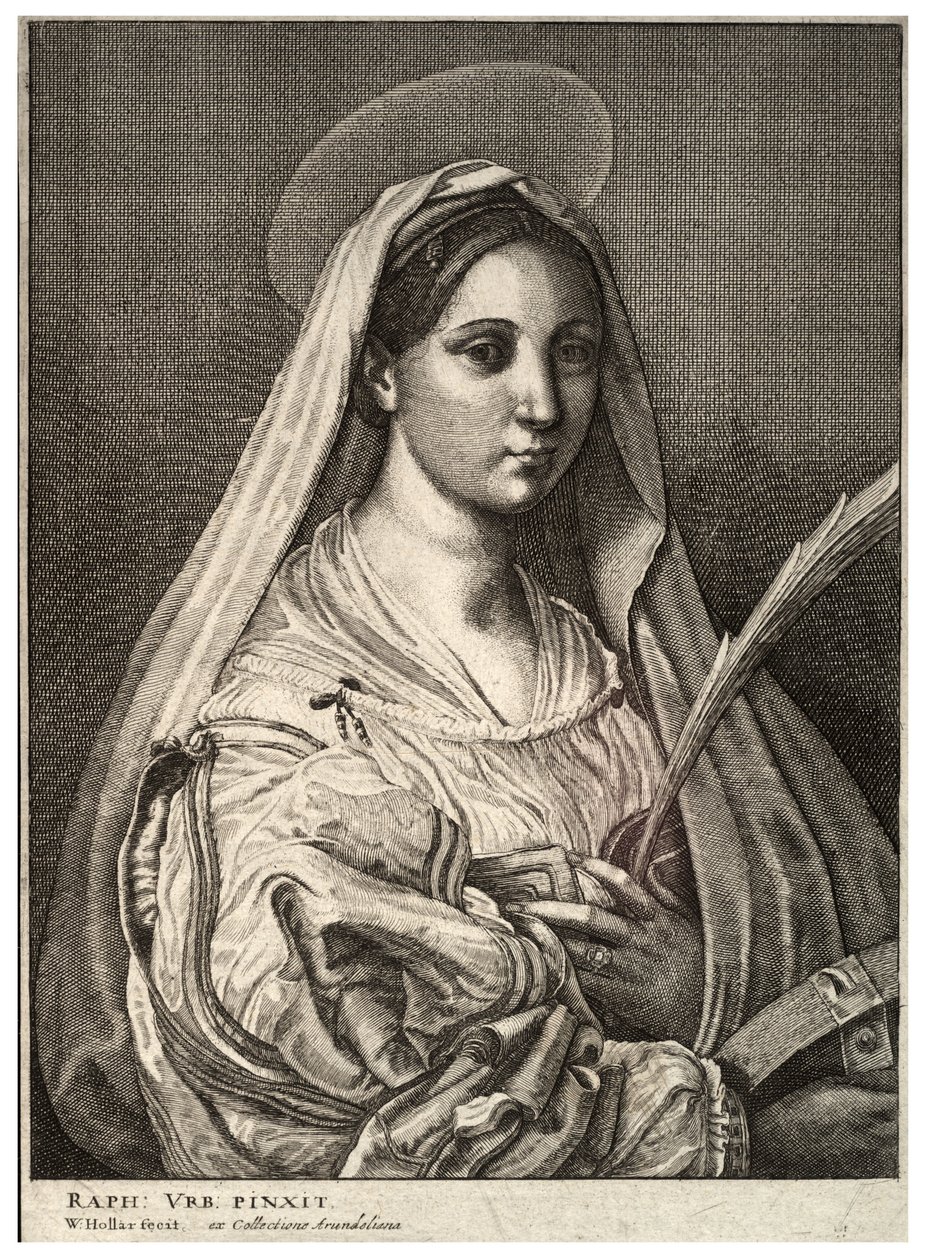Św. Katarzyny Aleksandryjskiej. Stan 2 autorstwa Wenceslaus Hollar