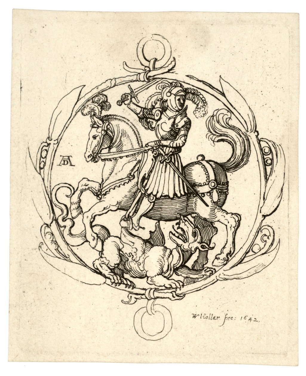 Św. Jerzy i smok autorstwa Wenceslaus Hollar