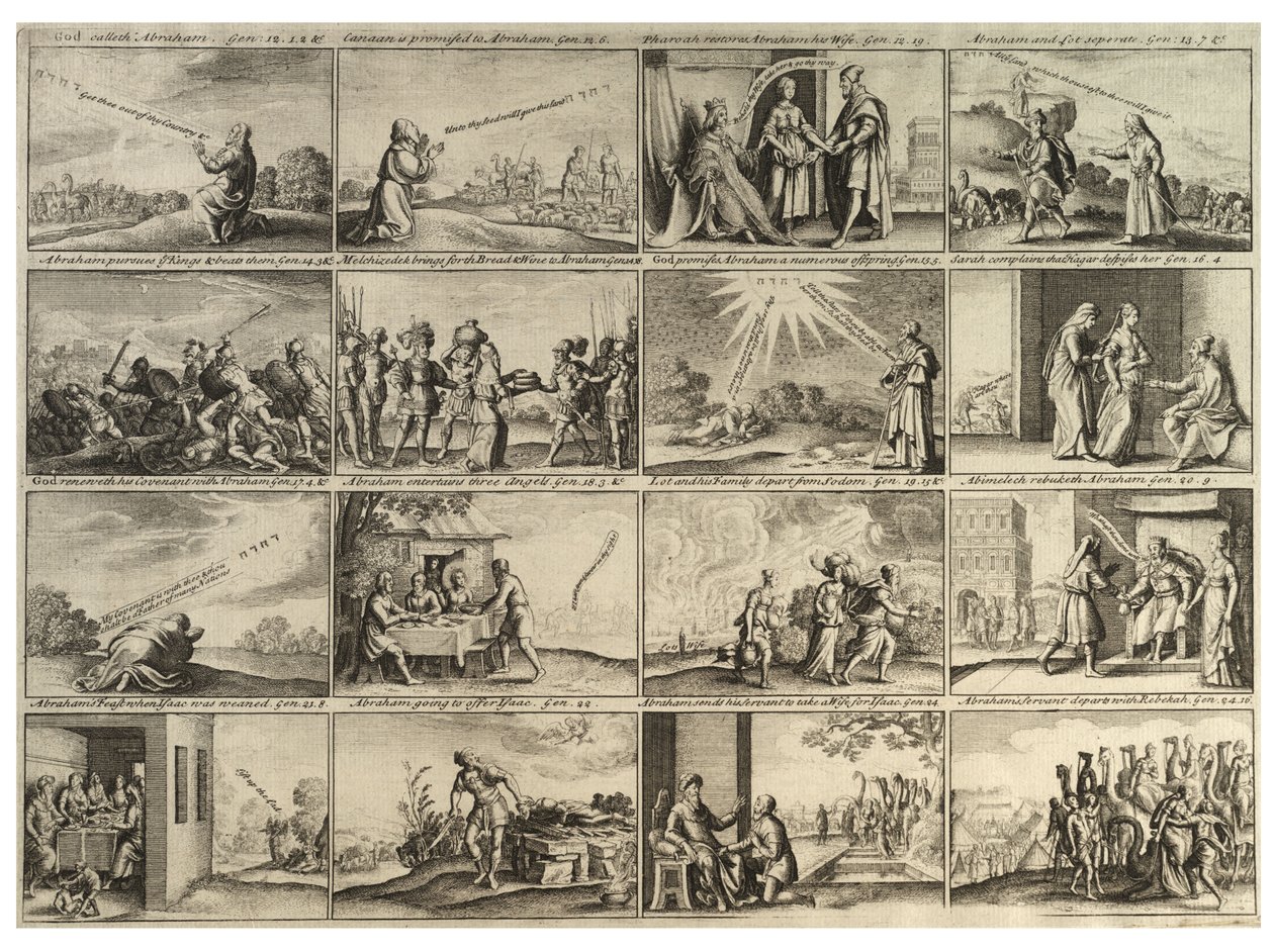 Historia Abrahama (w pełnej formie arkusza). Stan 3 autorstwa Wenceslaus Hollar