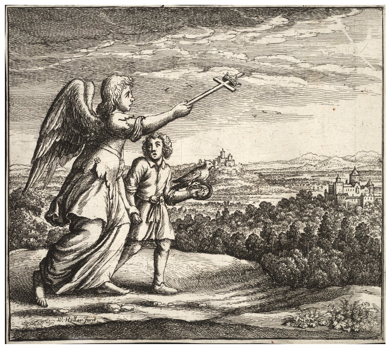 Przewodnik anielski. Stan 1 autorstwa Wenceslaus Hollar