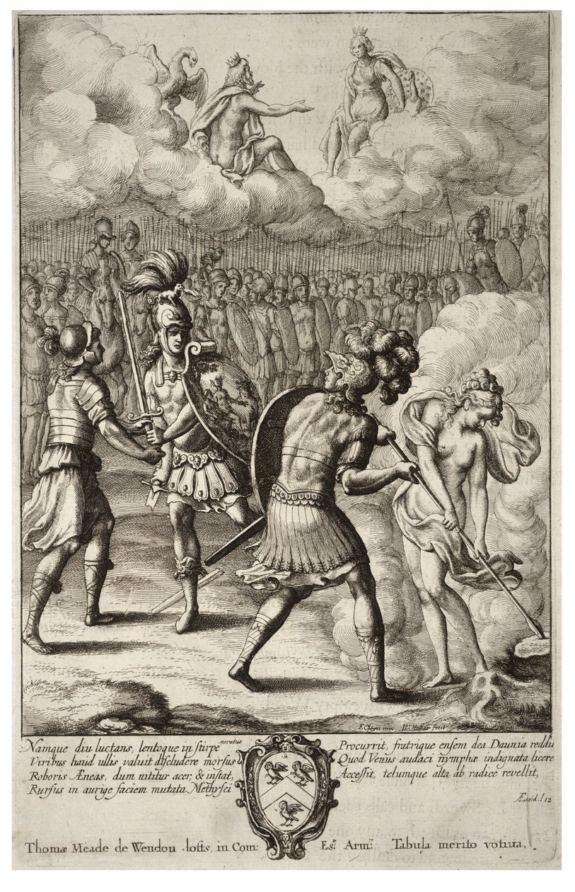 Ostatnia walka Eneasza i Turnusa. Stan 1 autorstwa Wenceslaus Hollar