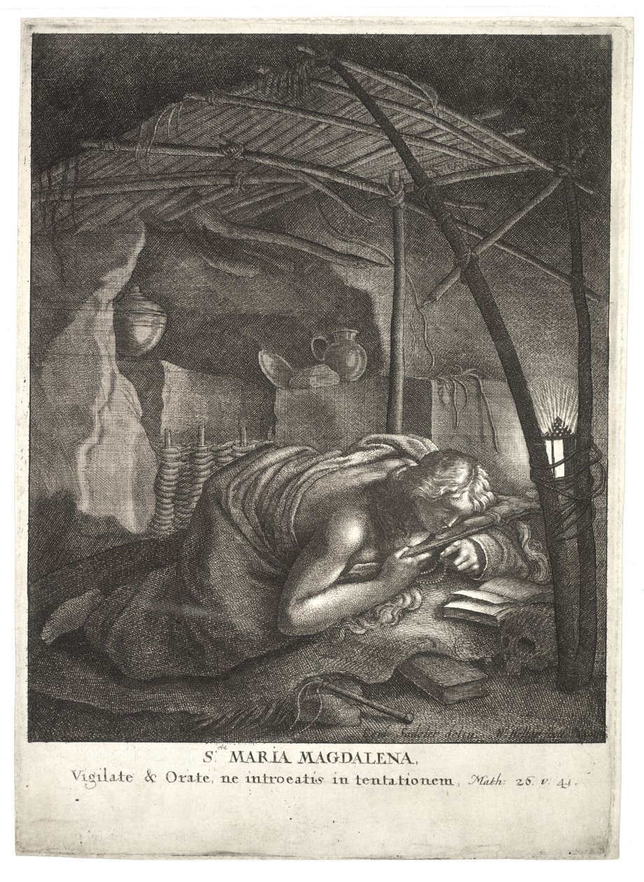 Skruszona Magdalena po Sadeler. Stan 2 autorstwa Wenceslaus Hollar