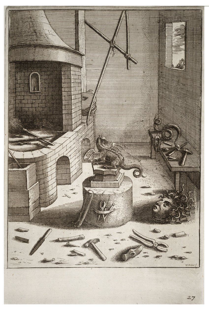 Żmija i teczka autorstwa Wenceslaus Hollar
