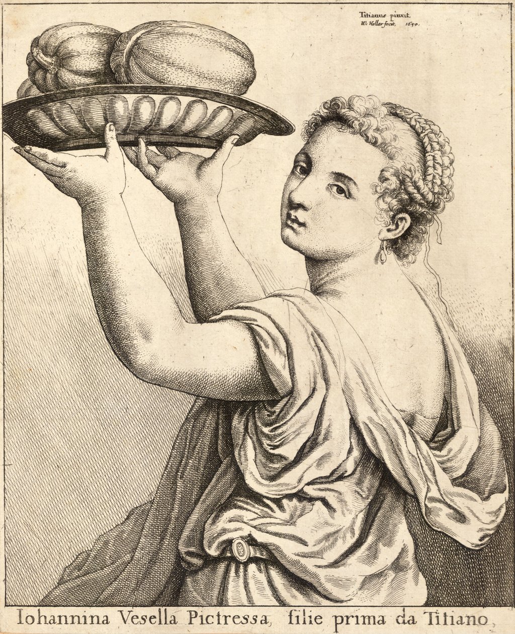 Córka Tycjana. Stan 2 autorstwa Wenceslaus Hollar