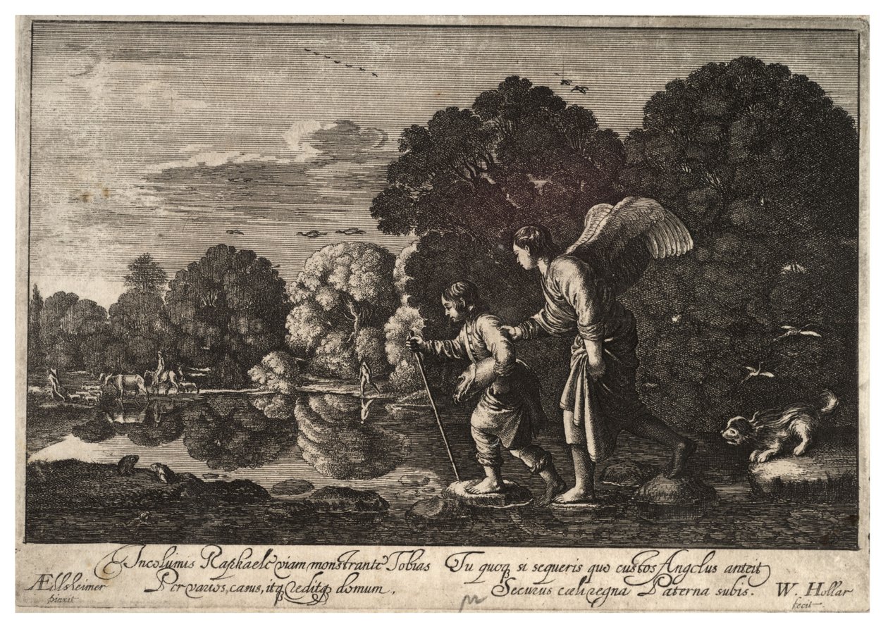 Tobiasz i Anioł. Stan 2 autorstwa Wenceslaus Hollar