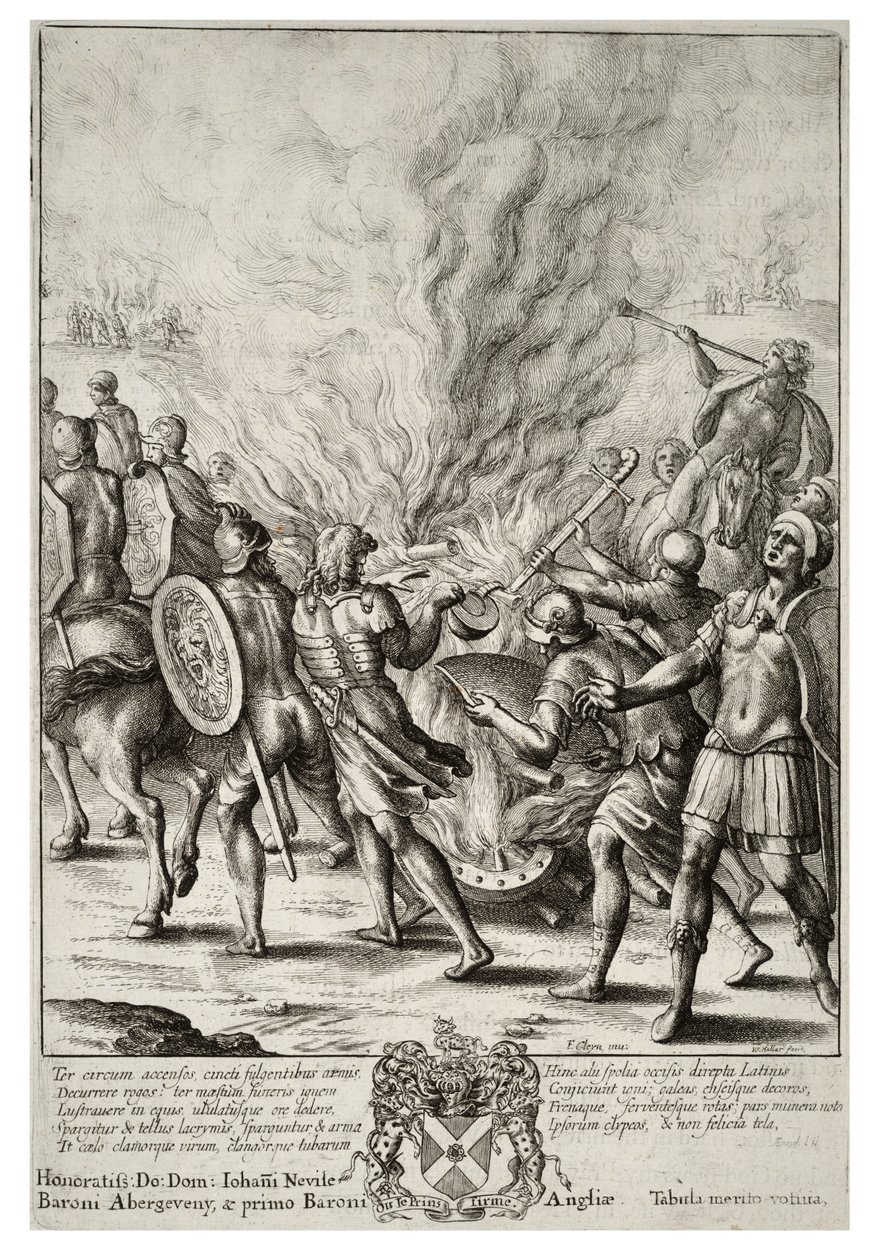 Wenceslaus Hollar - Trojanie kremują swoich zmarłych (stan 2) autorstwa Wenceslaus Hollar