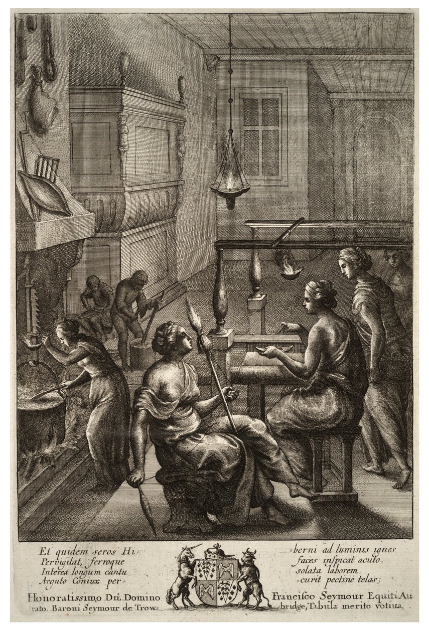 Kobiety w pracy. Stan 1 autorstwa Wenceslaus Hollar