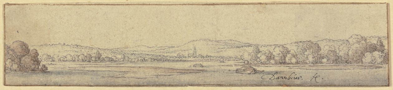 Krajobraz nad Dunajem autorstwa Wenceslaus Hollar