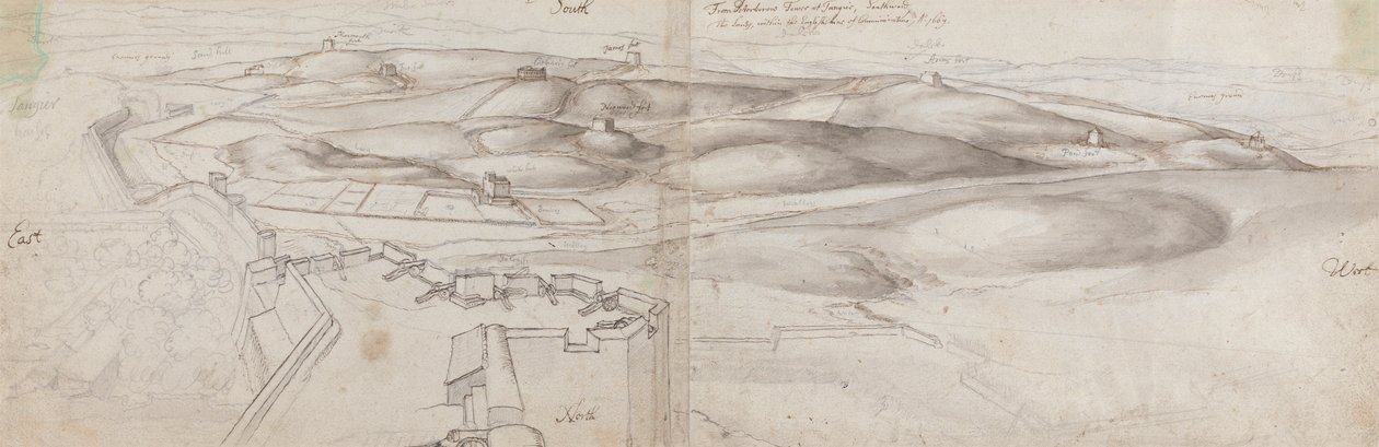 Widok z Peterborough Tower w Tangerze autorstwa Wenceslaus Hollar