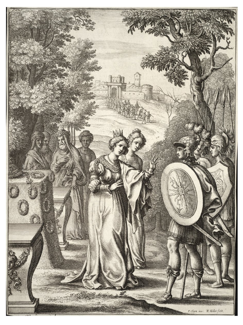 Eneasz spotyka Andromachę autorstwa Wenceslaus Hollar