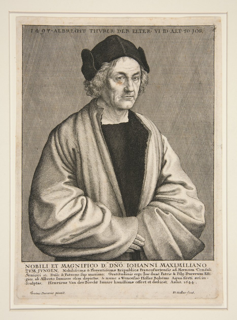Albrecht Dürer Starszy (1427-1502) w wieku 70 lat autorstwa Wenceslaus Hollar