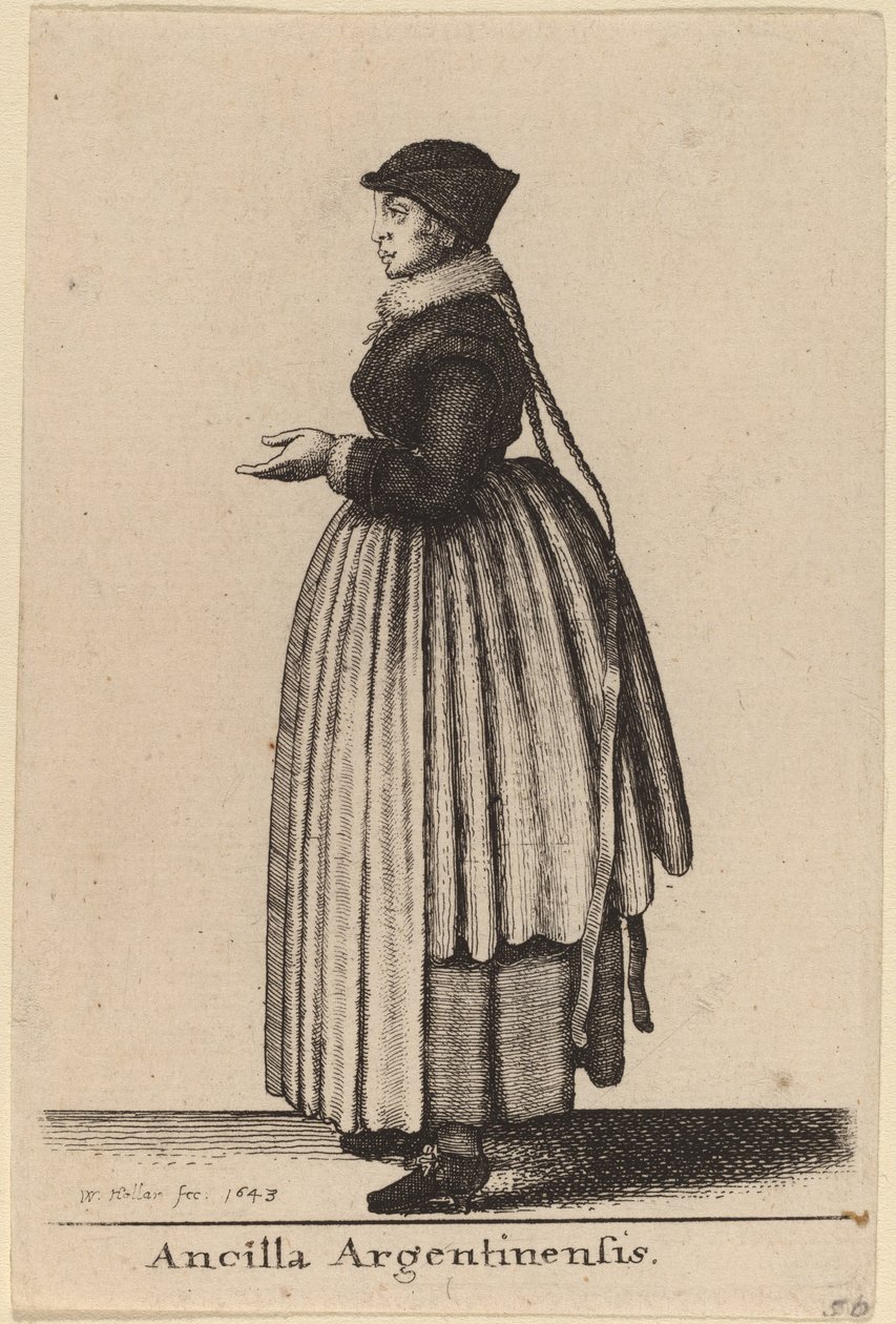 Argentyńska pokojówka autorstwa Wenceslaus Hollar