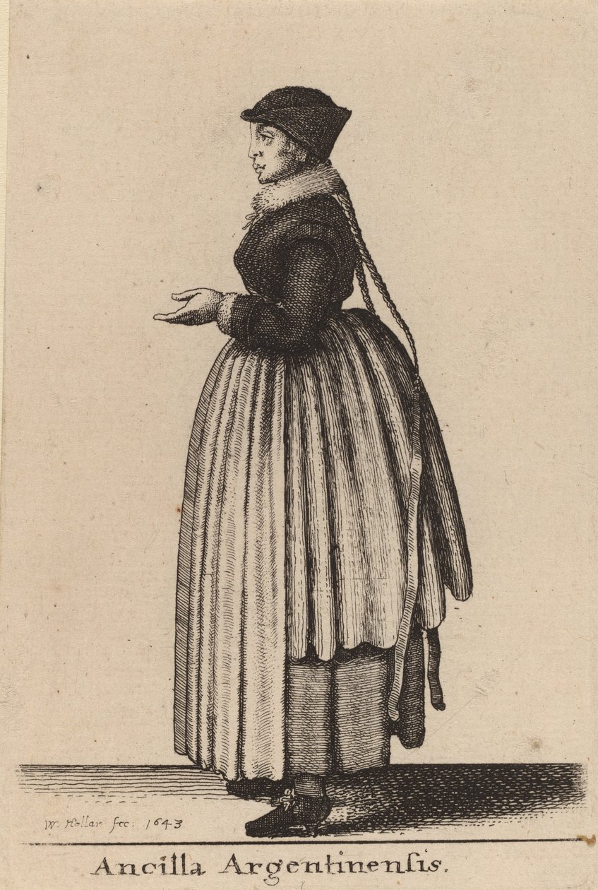 Pokojówka Argentyny, 1643. autorstwa Wenceslaus Hollar
