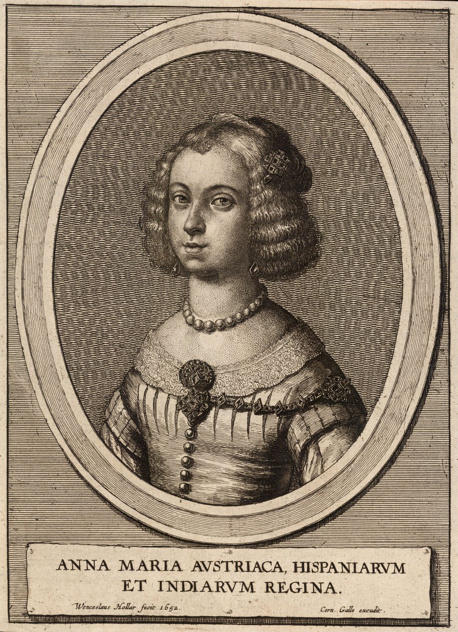 Anna Maria, królowa Hiszpanii autorstwa Wenceslaus Hollar
