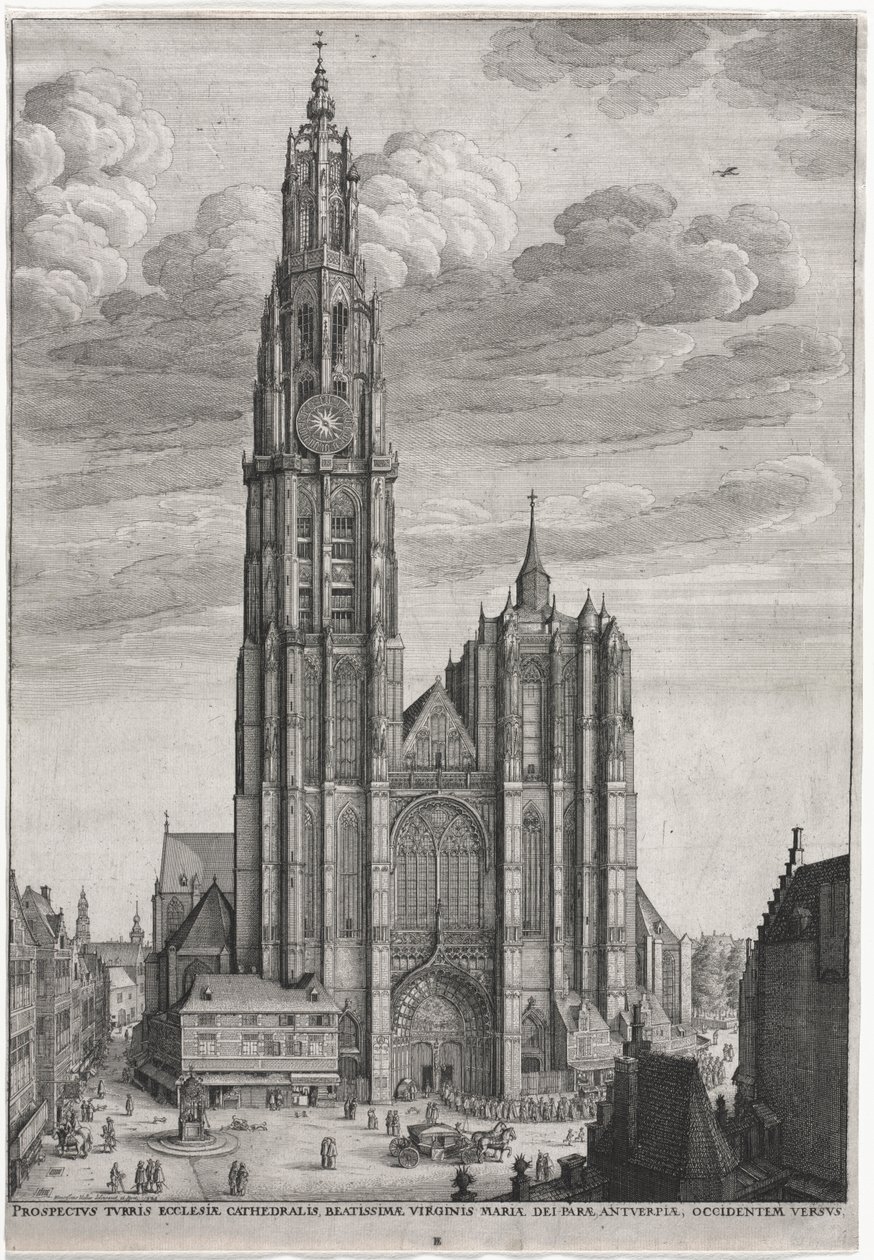 Katedra w Antwerpii autorstwa Wenceslaus Hollar