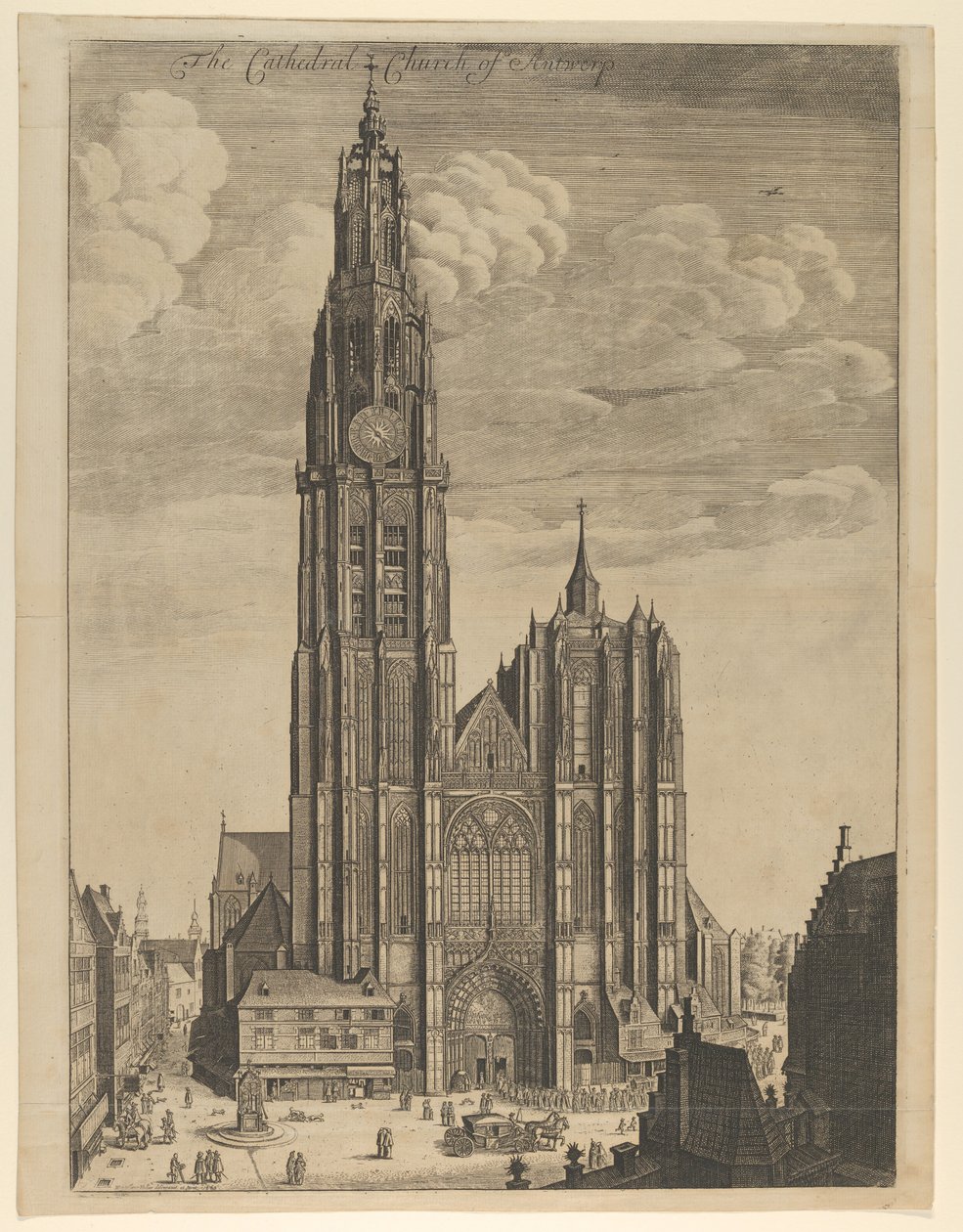 Katedra w Antwerpii Prospectus Tvrris Ecclesiae Cathedralis, 1649., 1649. autorstwa Wenceslaus Hollar