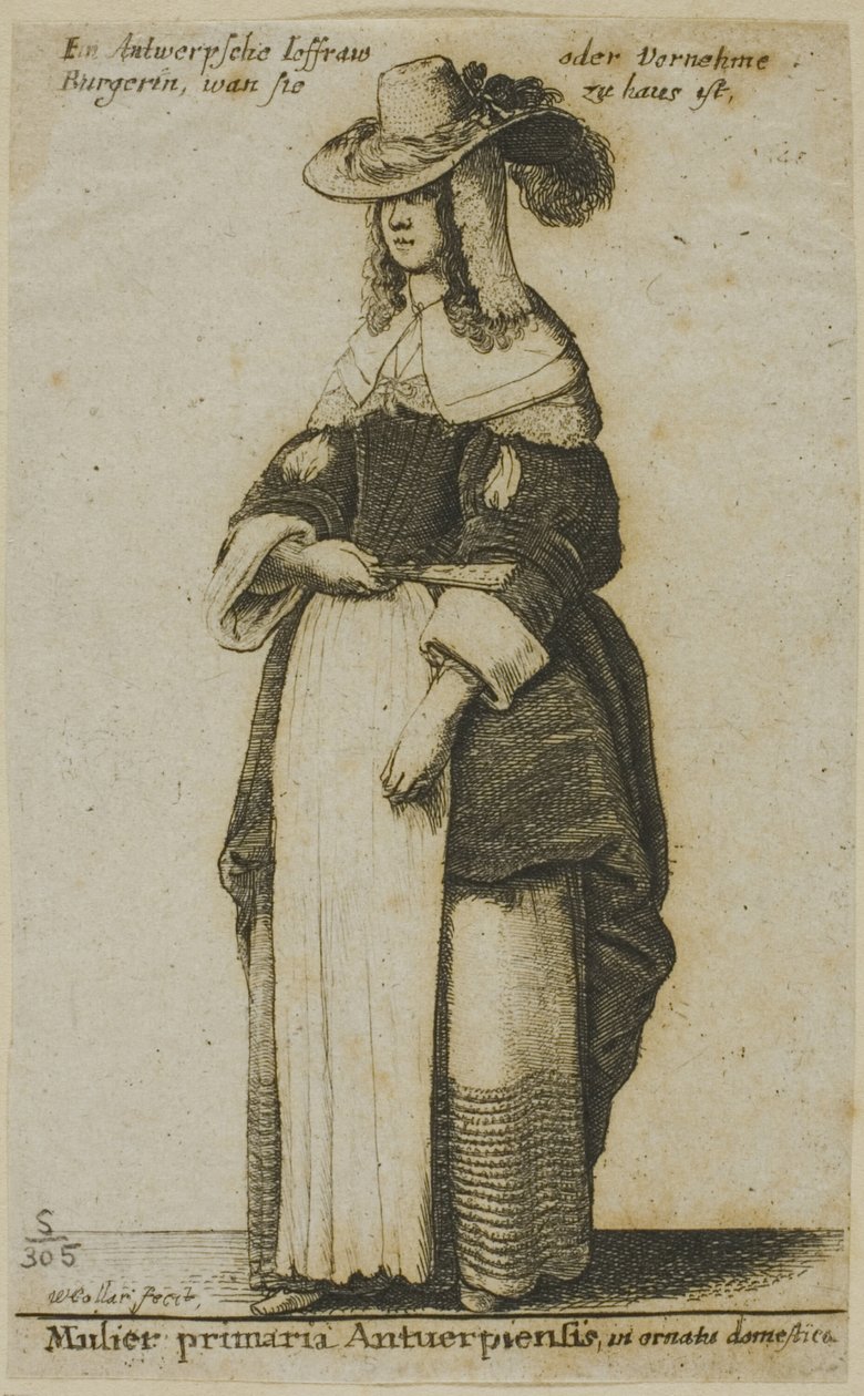 Kobieta z Antwerpii autorstwa Wenceslaus Hollar