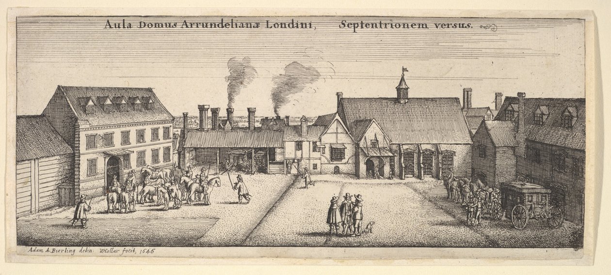 Dom Arundel od strony północnej, 1646 r. autorstwa Wenceslaus Hollar