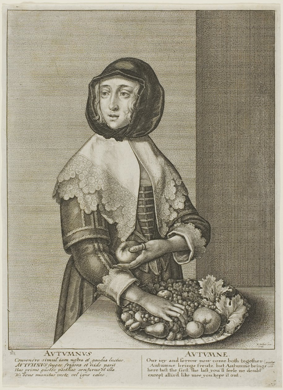 Jesień, z „Czterech pór roku” autorstwa Wenceslaus Hollar