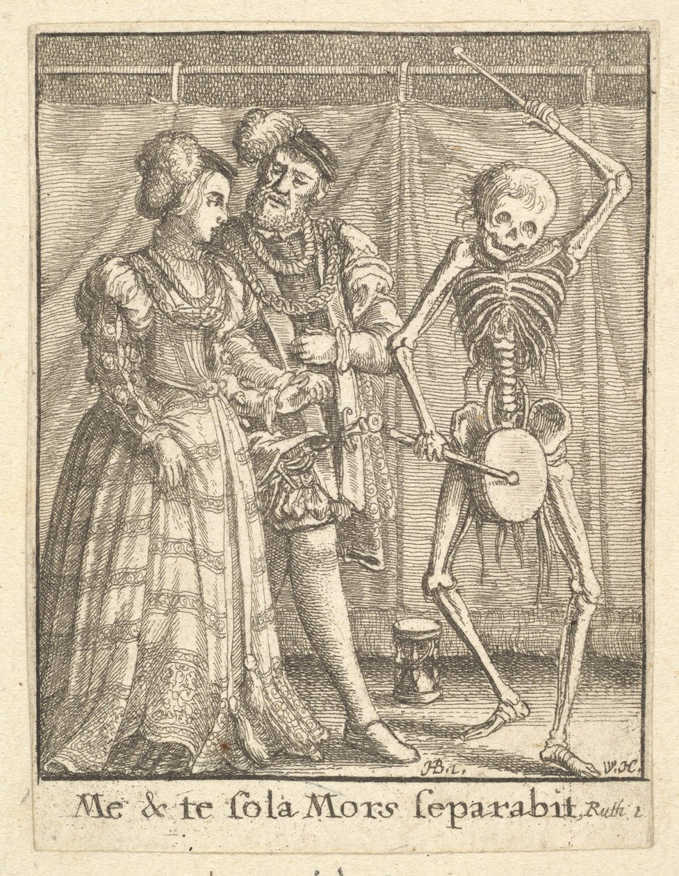 Para ślubna z Tańca Śmierci, 1651. autorstwa Wenceslaus Hollar