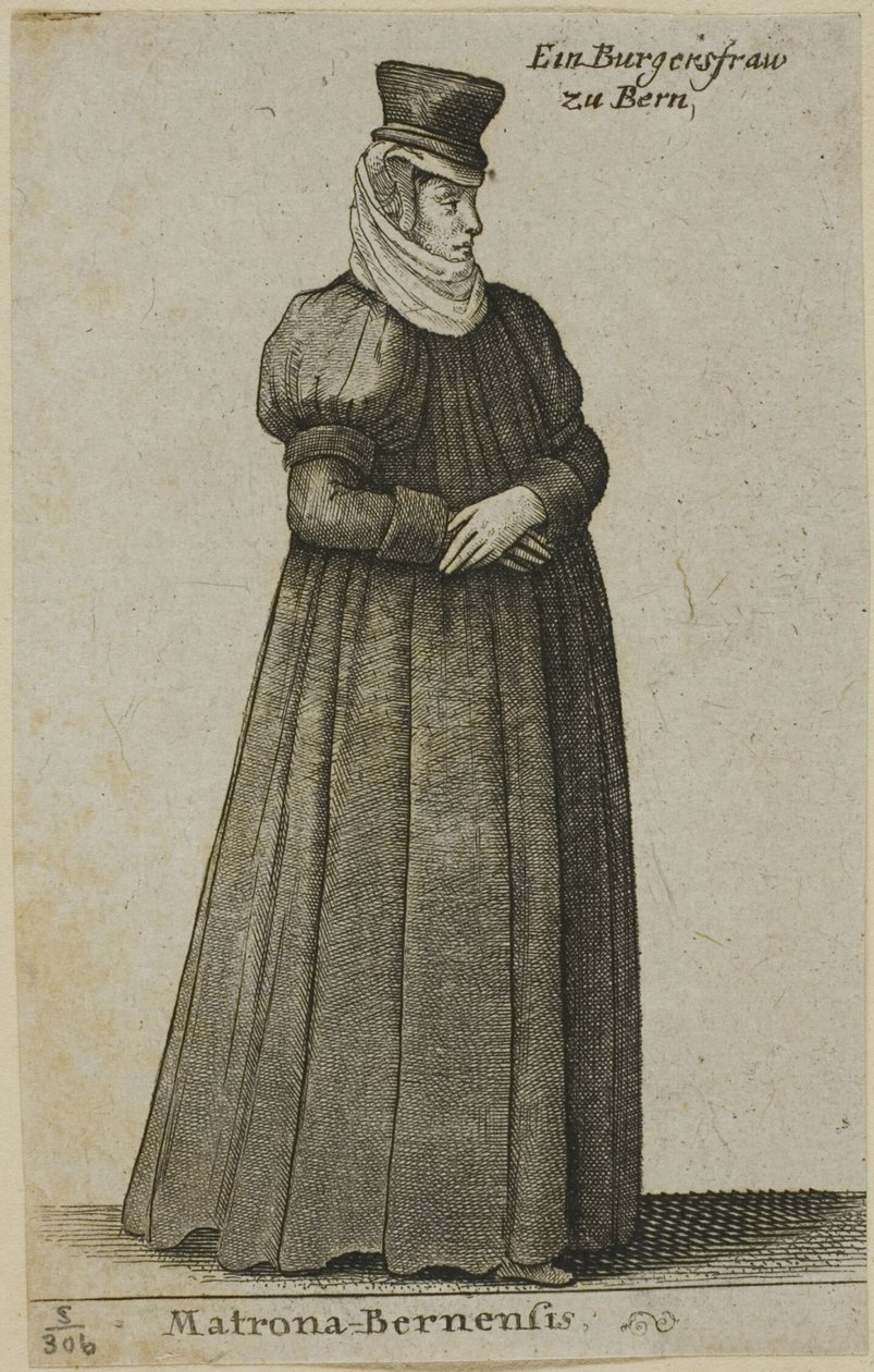 Żona burgrabiego z Berna autorstwa Wenceslaus Hollar