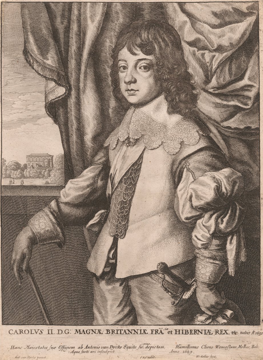 Karol II. DG: Wielka Brytania Fra. i król Irlandii itp. autorstwa Wenceslaus Hollar