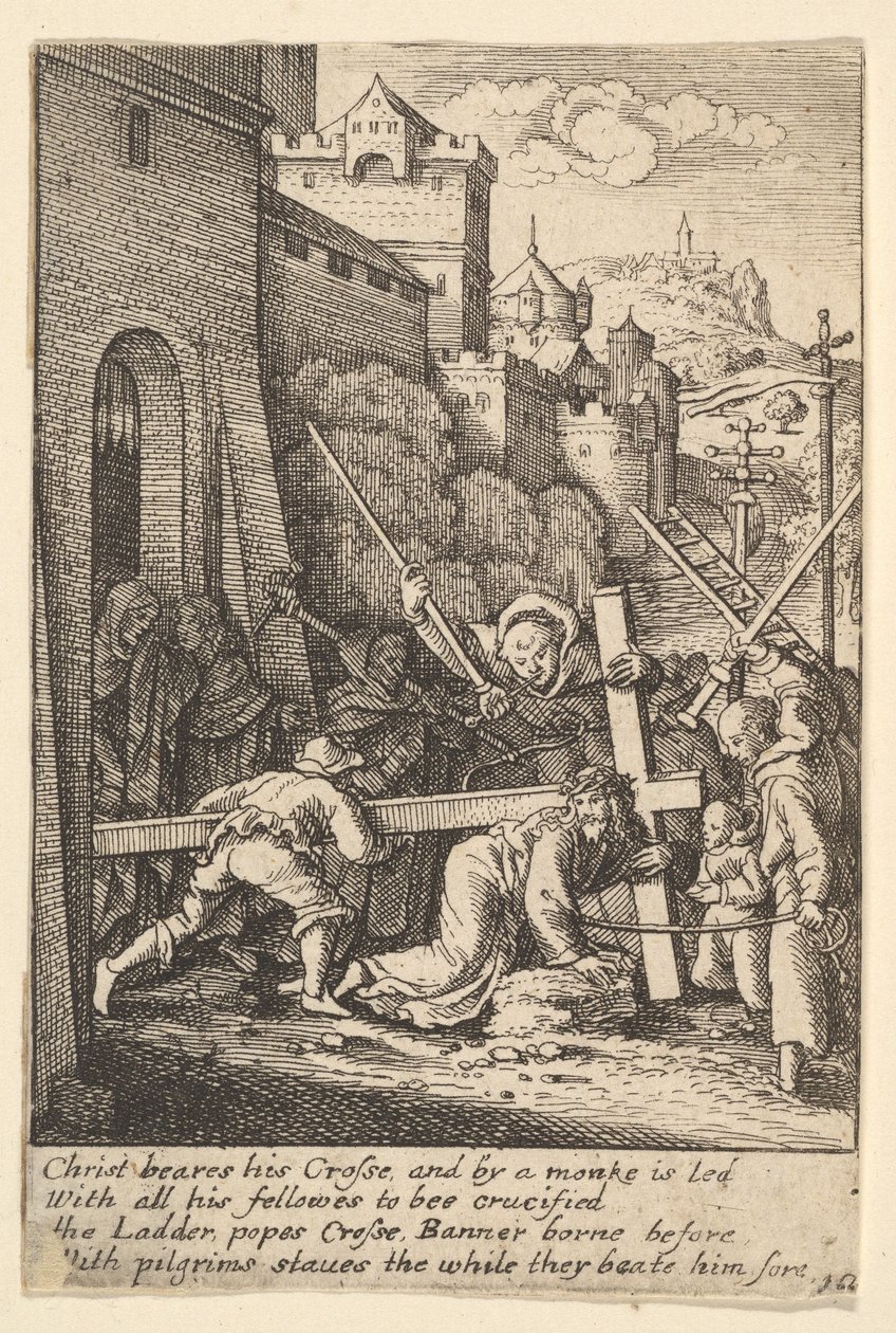Niesienie krzyża, 1625-77. autorstwa Wenceslaus Hollar