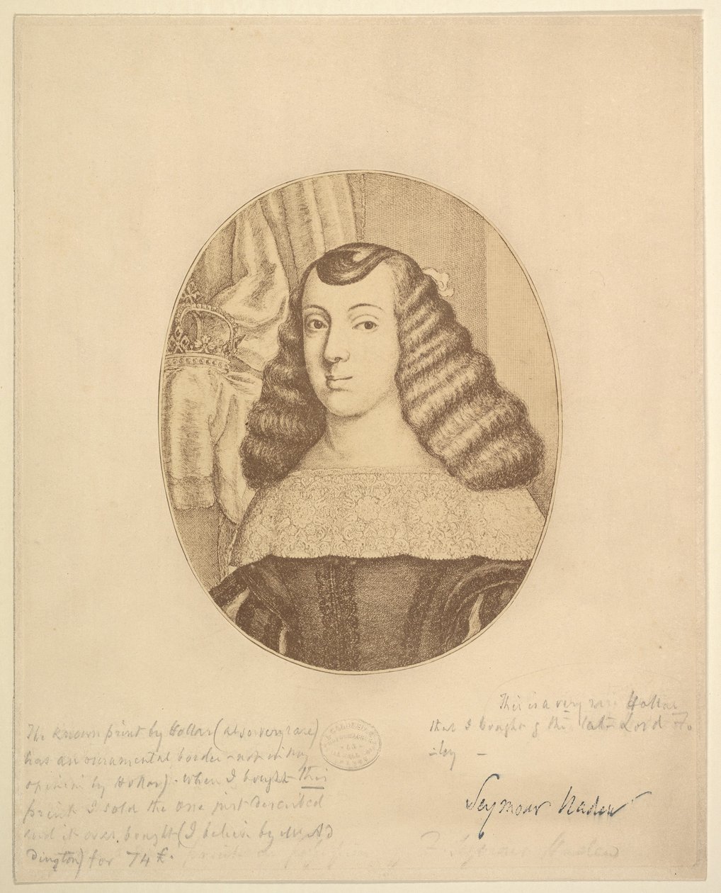 Katarzyna, księżna Portugalii, 1661. autorstwa Wenceslaus Hollar