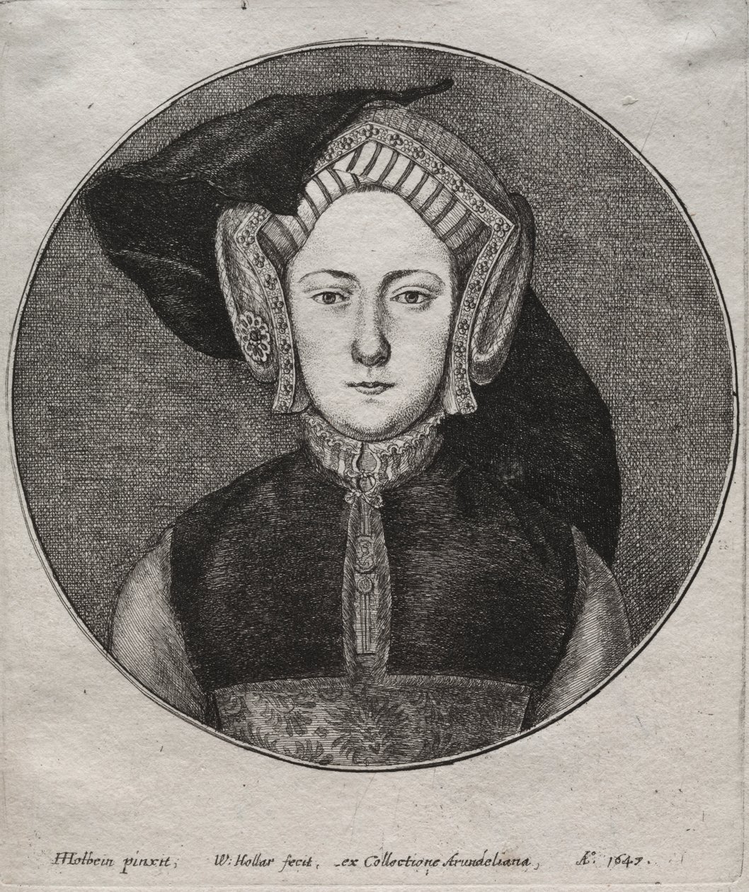 Katarzyna Aragońska autorstwa Wenceslaus Hollar