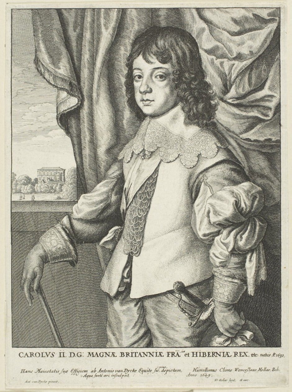 Karol II autorstwa Wenceslaus Hollar
