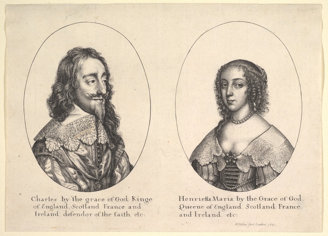 Karol I i Henrietta Maria, 1641. autorstwa Wenceslaus Hollar