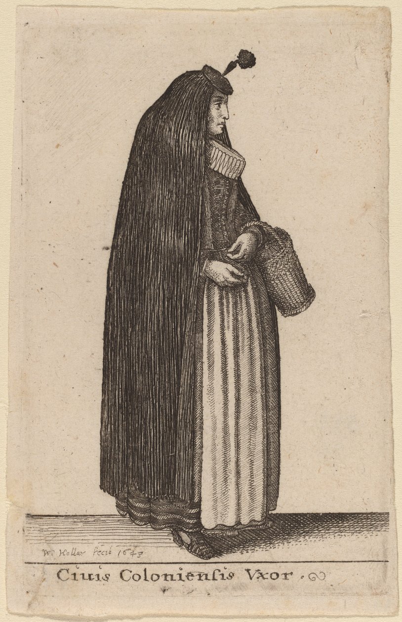 Żona kolonii autorstwa Wenceslaus Hollar
