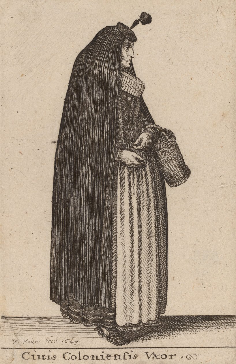 Ciuis Coloniesis Vxor, 1643. autorstwa Wenceslaus Hollar