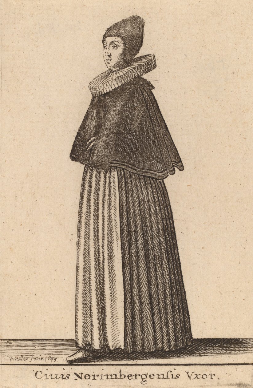 Ciuis Norymberga Vxor, 1643. autorstwa Wenceslaus Hollar