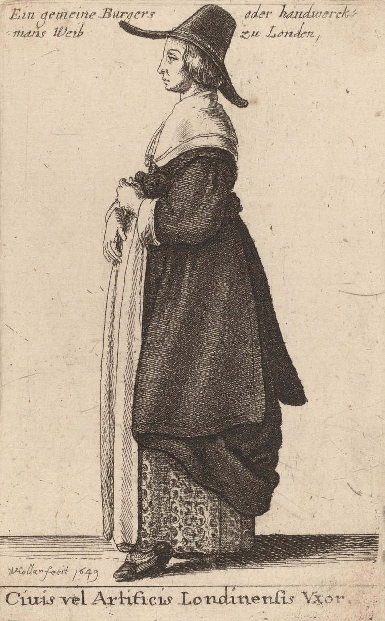 Obywatele lub Rzemieślnicy Londynu, 1643. autorstwa Wenceslaus Hollar