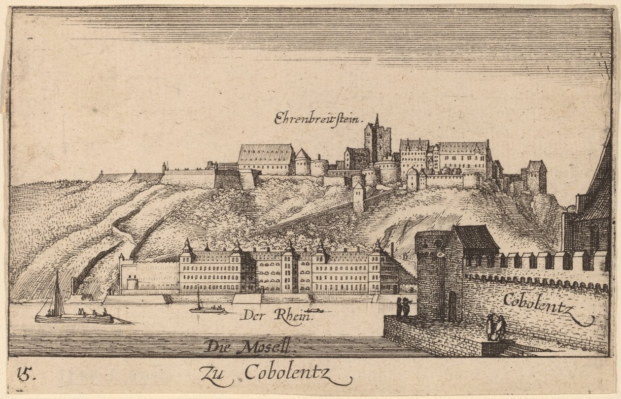 Koblencja autorstwa Wenceslaus Hollar