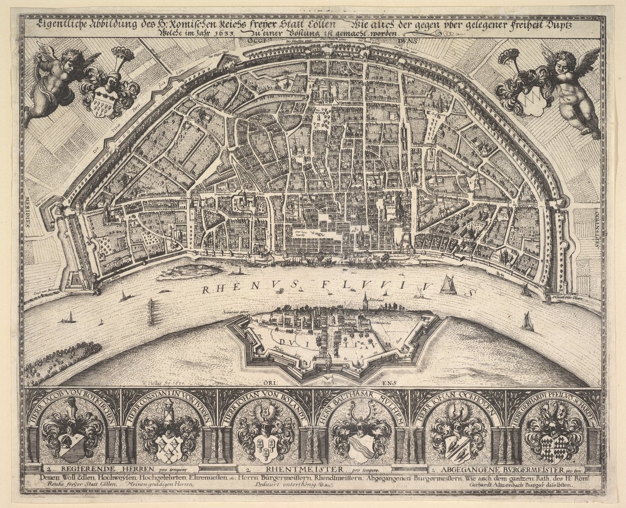 Kolonia i Deutz, 1635. autorstwa Wenceslaus Hollar