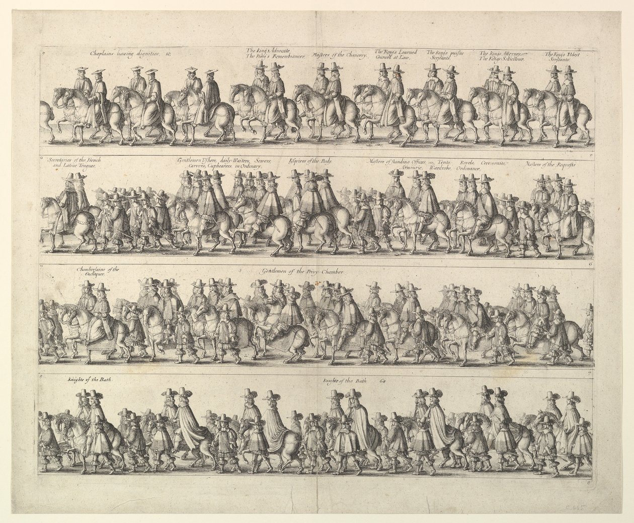 Procesja koronacyjna Karola II przez Londyn, 1662. autorstwa Wenceslaus Hollar