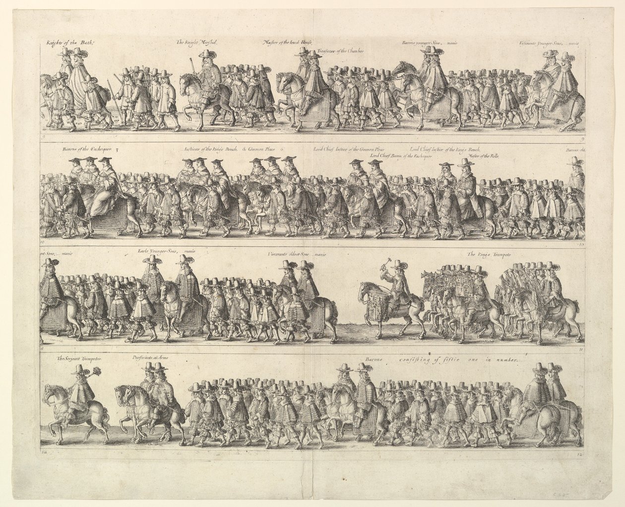 Procesja koronacyjna Karola II przez Londyn, 1662. autorstwa Wenceslaus Hollar