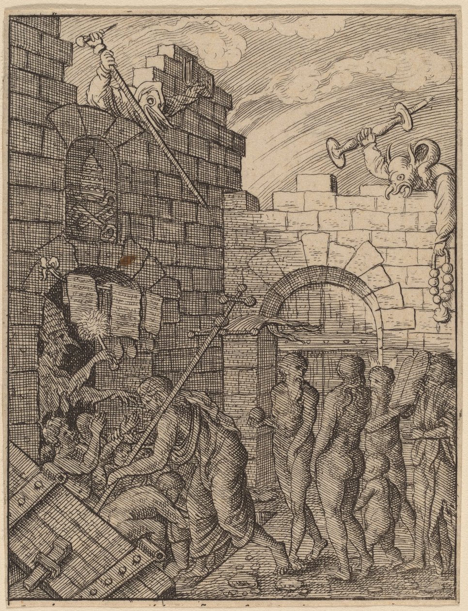 Zejście do piekła autorstwa Wenceslaus Hollar