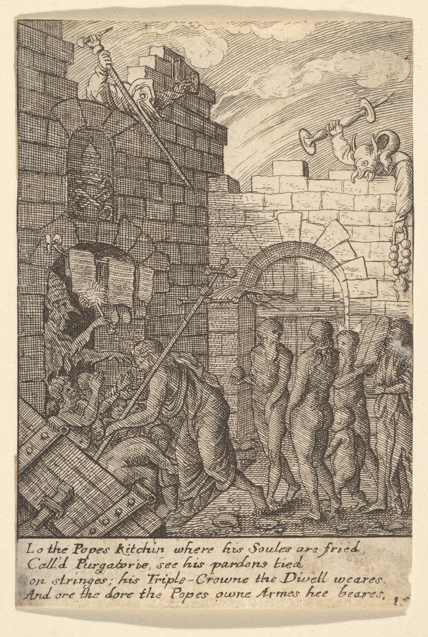 Zejście do piekła, 1625-77. autorstwa Wenceslaus Hollar