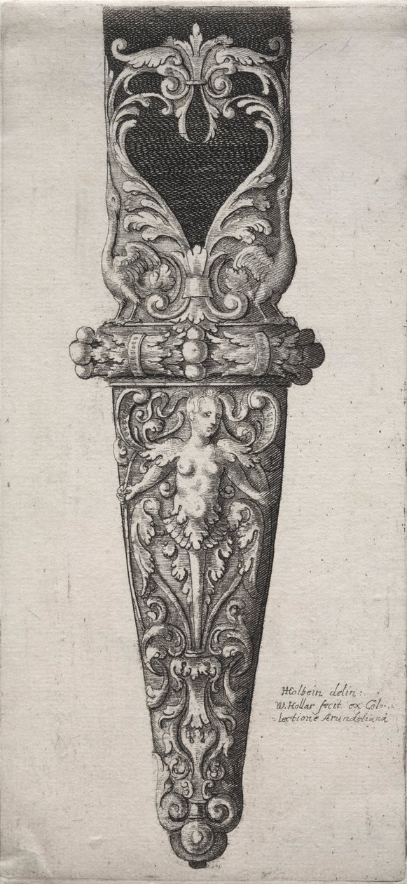 Projekt pochwy sztyletu. autorstwa Wenceslaus Hollar