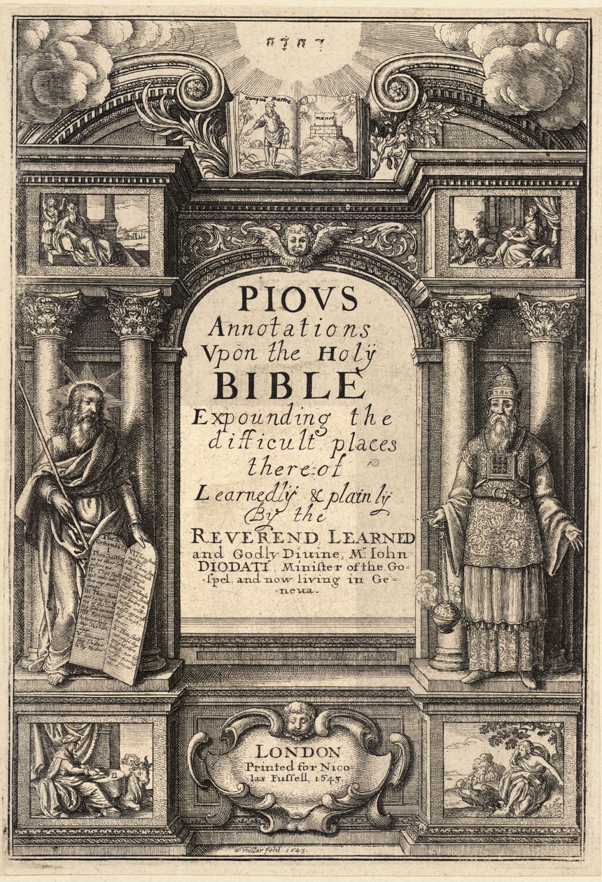 Diodati. Pobożne adnotacje. Stan 1 autorstwa Wenceslaus Hollar