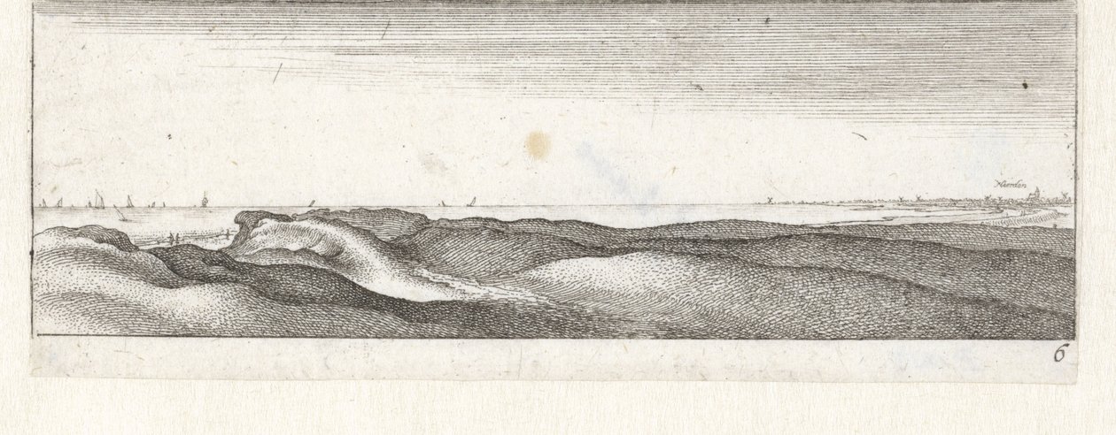 Wydmy w pobliżu Naarden Małe pejzaże morskie (tytuł serii) autorstwa Wenceslaus Hollar