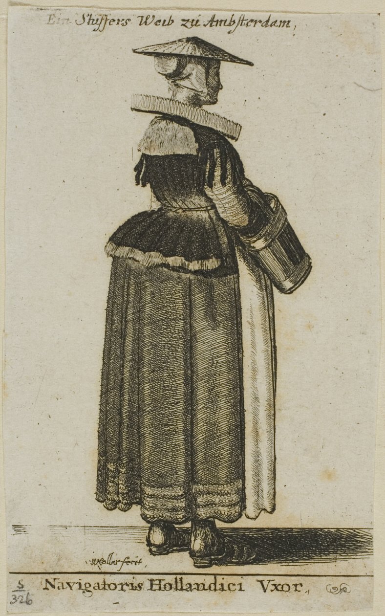 Żona holenderskiego marynarza autorstwa Wenceslaus Hollar